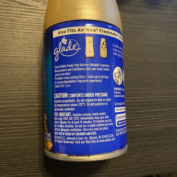 1 Count Glade Fall Night Long Oil Infused Automatic Spray Refill 6.2 Oz - Picture 4 of 5